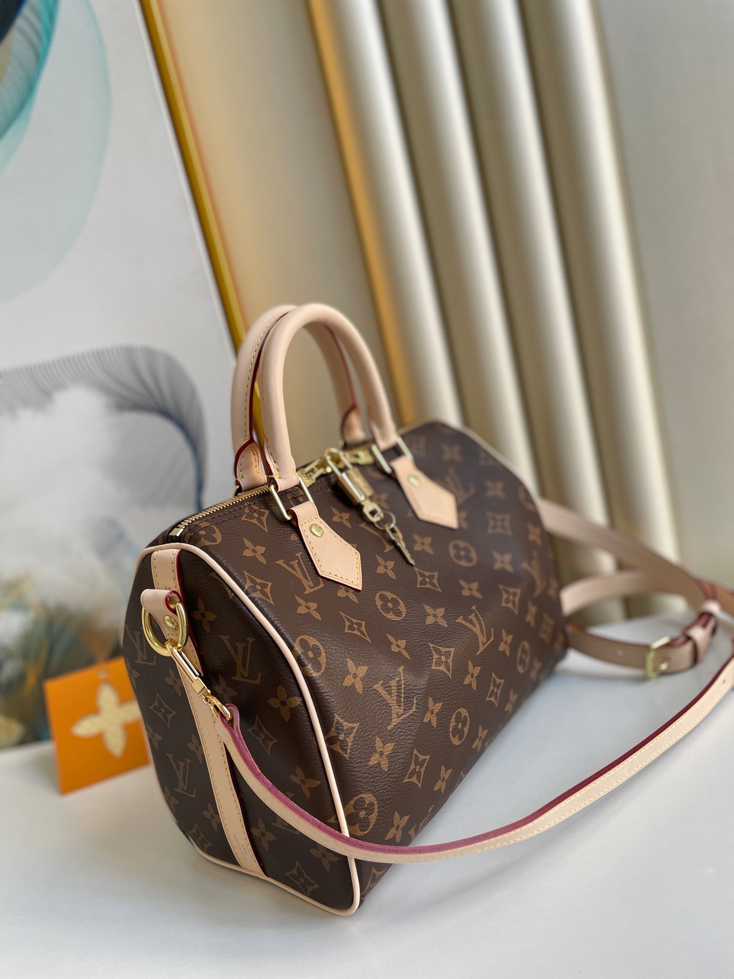 Borsa Speedy Bandoulière 25 - Tela Damier Azur