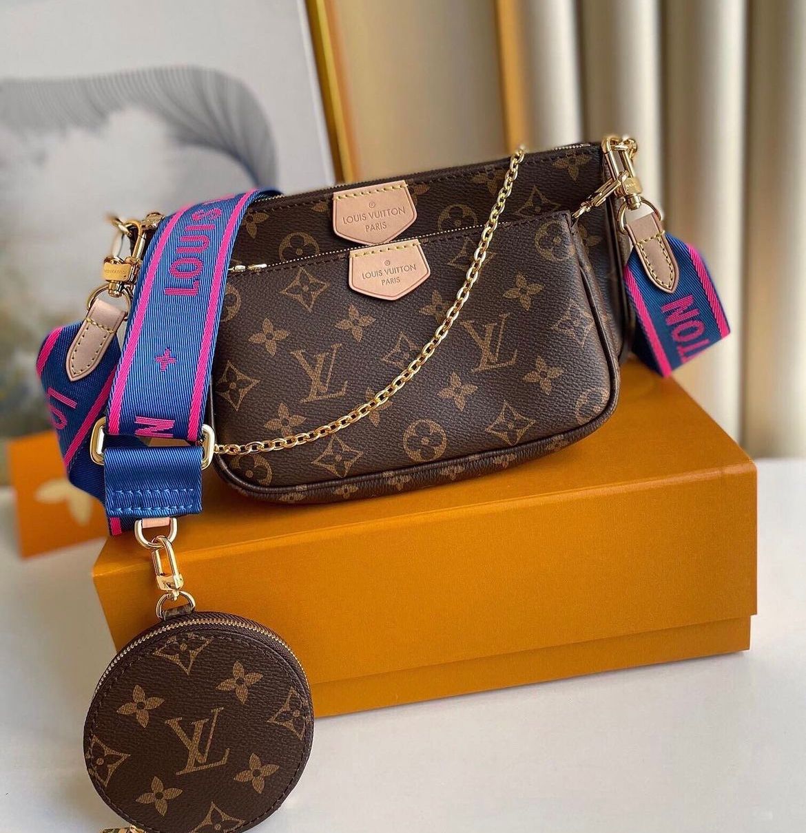 Multi Pochette Accessoires - Tela Monogram Verde Kaki